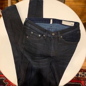 Dark mid rise tag and bone jeans